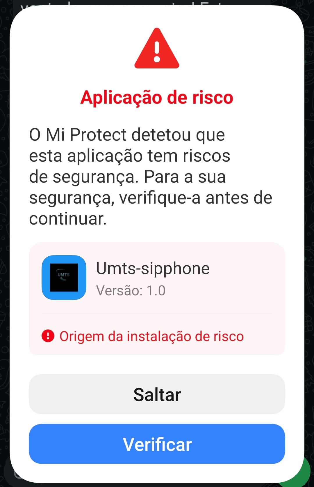 Passo 2 - Saltar segunda verificação